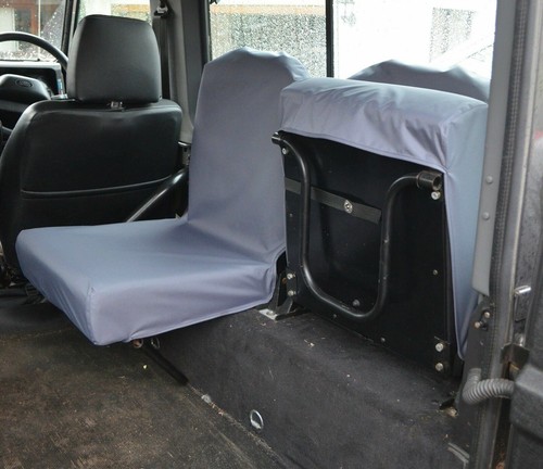 Land Rover Defender 90 110 1983-07 4 Dicky Tailored Waterproof Seat Covers Grey - Picture 3 of 3