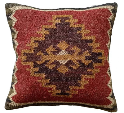 Vintage Cushion Cover 18x18'' Kilim Pillow Oushak Throw Aztec Couch case cover