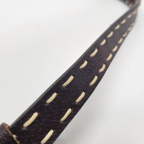 Ceinture cuir Amiee Lynn 32 M boucle laiton cousue marron vieilli 11-3073 - Photo 11/13