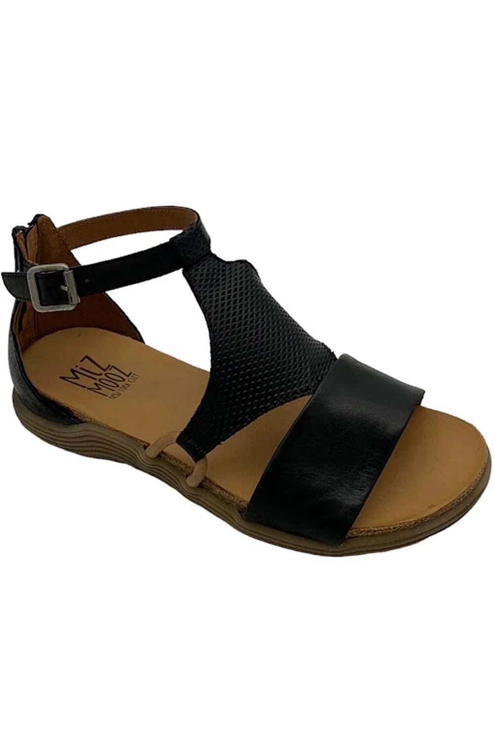 Miz Mooz Leather Ankle Strap Sandals Mari Black