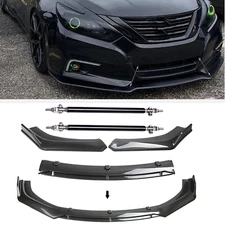 For Nissan Altima Front Bumper Lip Splitter Spoiler Strut Rods Body Kit Carbon