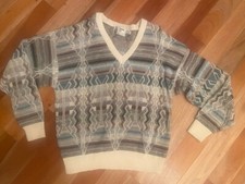 VINTAGE 80s 90s LONDON FOG MENS YARN HUXTABLE PULLOVER SWEATER MADE IN USA SZ L
