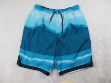 Nike Swim Trunks Mens Large Blue Board Shorts Ness9421 Optic Halo Horizon 