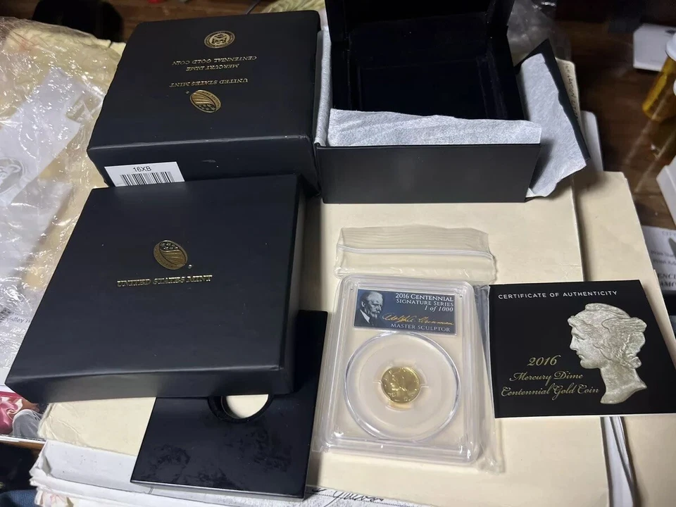 1916-2016 Gold Coin MS70 1 St Strike Mercury Conmemorative 100Yrs Rare(ship Ins) - Image 4 of 4