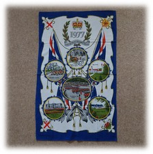 Vintage 1977 The Queen’s Silver Jubilee Pictorial Cotton Tea Towel
