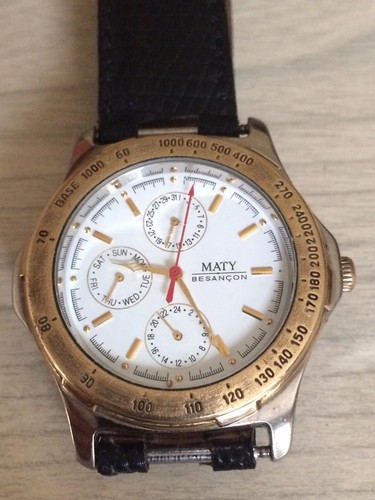 Montre Maty Besançon - Sport, Acier Inox, Date Jour Mois, Quartz, Occasion