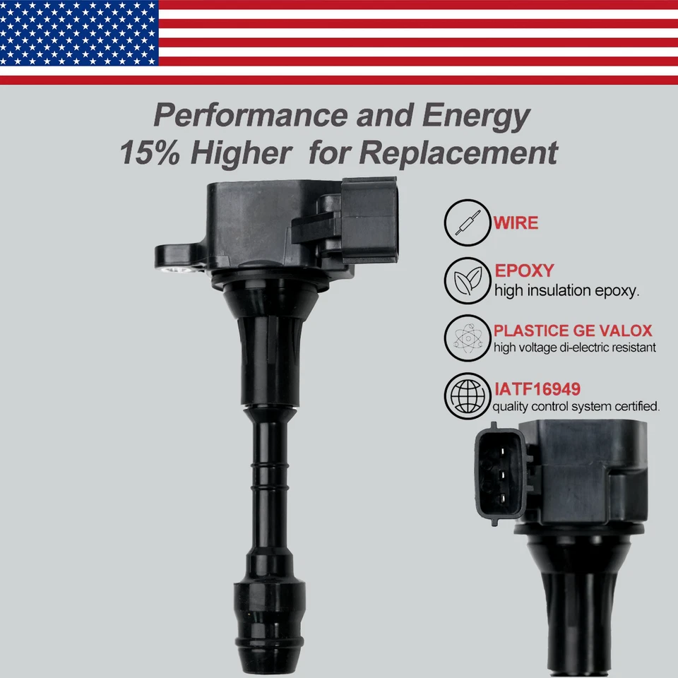 6X OEM Ignition Coil & 6X Iridium Spark Plugs for Nissan Frontier Infiniti UF349 - Image 3 of 4