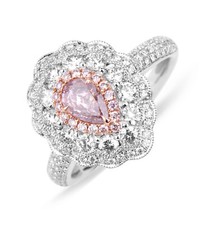 1.25Ct Pink Pear Cut CZ Engagement Wedding Ring In Solid 925 Sterling Silver