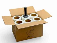 5" in x80 Gaugex1000FT 12 Rolls Mini Stretch Shrink Wrap Film 80Gauge (12 ROLLS)