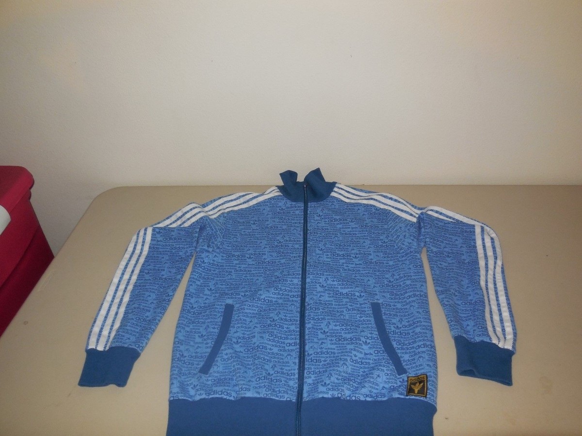 Adidas Olympics Track Jacket Athletic Coat Zip Up Blue Cotton Polyester  Men's M
