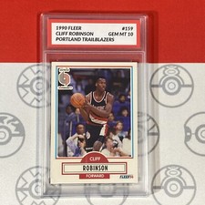 Graded 10 1990 Fleer Cliff Robinson Card 159 MINT Portland Trailblazers GEM MINT