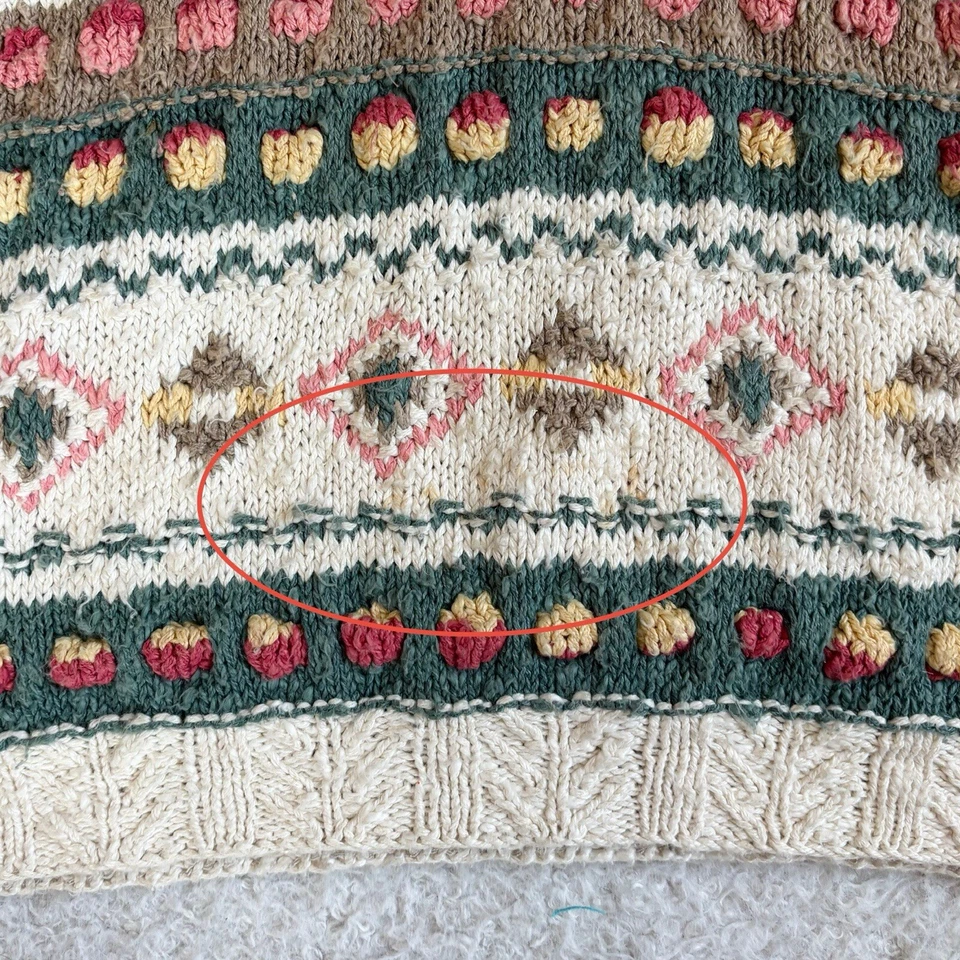 LL Bean Fair Isle Sweater Vest XL Vtg Hong Kong Knit Rare Unisex Preppy Spring - Image 4 of 4