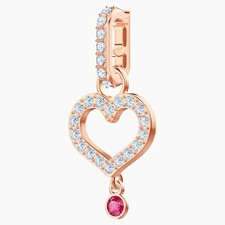 Swarovski Heart Bracelet Charm, Rose-Gold Tone Plated, New in Box