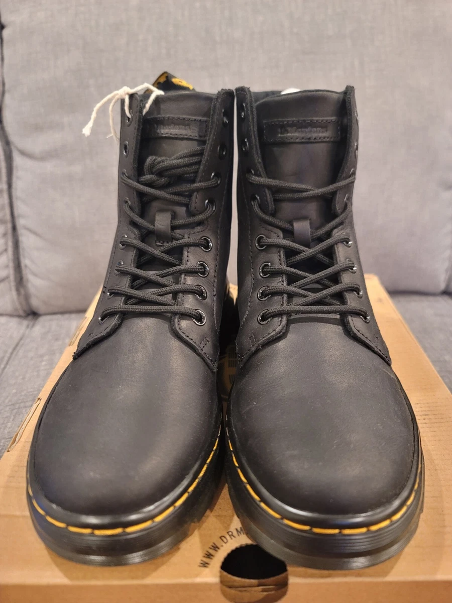 Dr. Martens Wyoming Combs Black Leather Casual Boots Mens Size 6 Womens Size 7