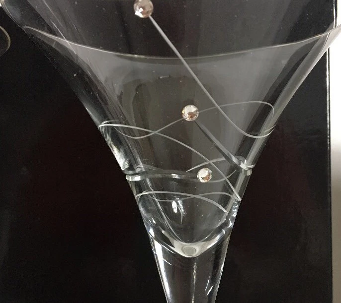Dartington Crystal Glitz Martini Glass Crystallized Swarovski Elements Set Of 2 - Image 3 of 4
