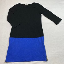 Forever 21 Black Blue Colorblock Dress Sz S Modern Minimalist Millennialcore