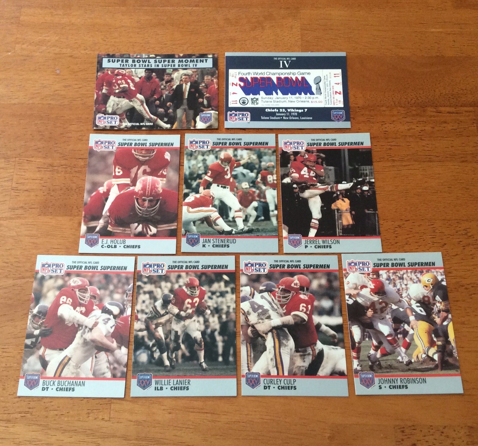 Kansas City Chiefs Super Bowl Supermen team set WILLIE LANIER CULP HOLUB TAYLOR