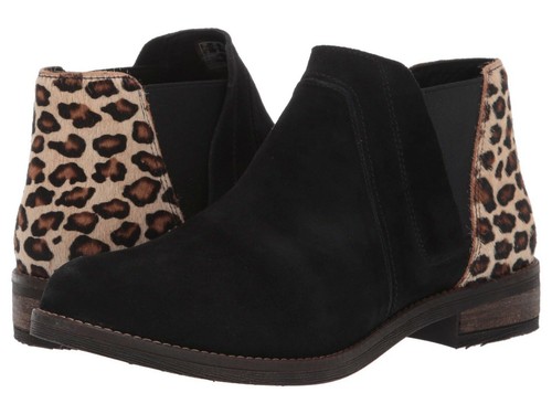 black booties with leopard heel