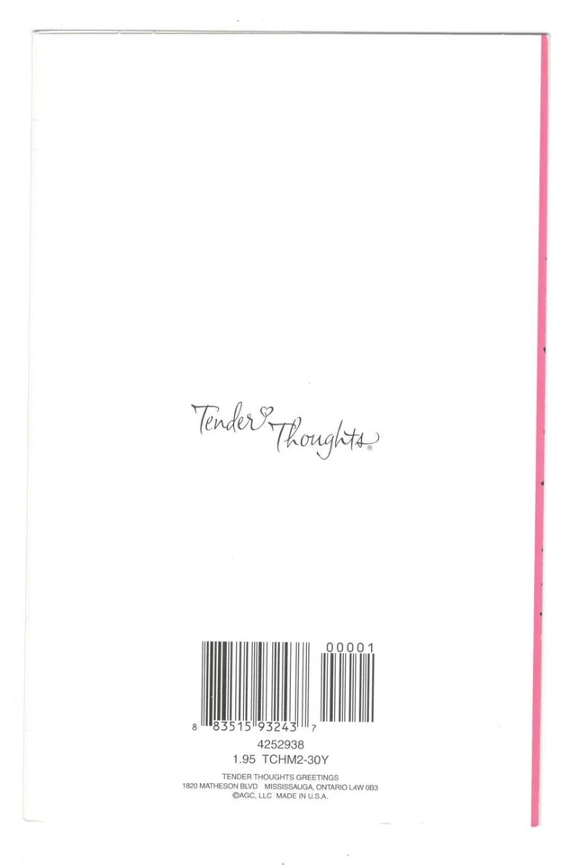 CUPCAKE CANDLE Tender Thoughts Birthday Greeting Card w/ Envelope MG10 - Image 3 of 3