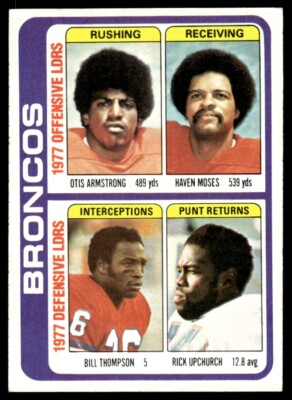 1978 TOPPS OTIS ARMSTRONG/HAVEN MOSES/BILL THOMPSON/RICK UPCHURCH K DENVER