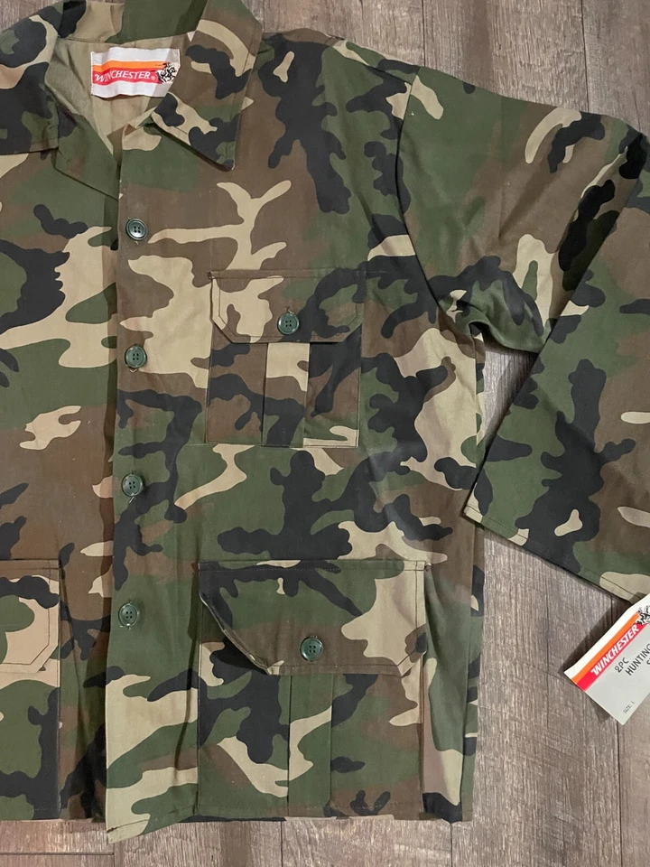 Vintage NOS w/Tag Winchester Green Camo Hunting Button Up Shirt Only Mens Large - Image 3 of 4