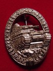 GERMAN TANK ASSAULT - DISTINTIVO COMBATTIMENTO CORAZZATO - BADGE - SILVER - PIN-ON