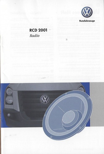 VW Radioanleitung RCD 2001 Radio 2008 Betriebsanleitung Bedienungsanleitung RN