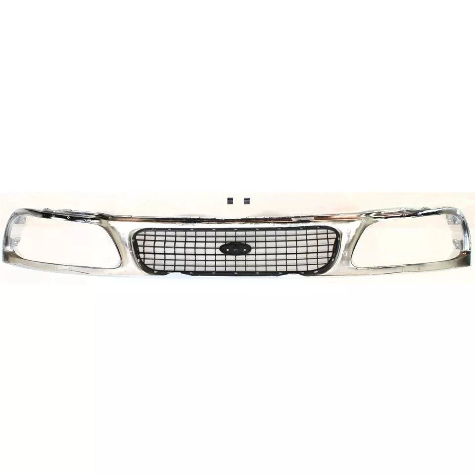 Front Grille Chrome Shell with Silver Insert For 1997-1998 Ford Expedition Foto 4 de 4