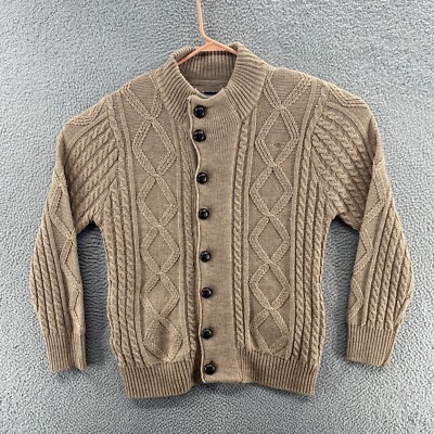 Arnold Palmer Cardigan Sweater Men Small Beige Wool Button