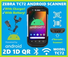 Zebra TC72 Handheld Barcode Scanner 2D/1D, Android 13, Google Play, Charger! 🔥⭐