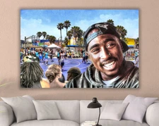 Canvas of Tupac Shakur (2Pac) basketball Ready-to-hang art better than a poster!
