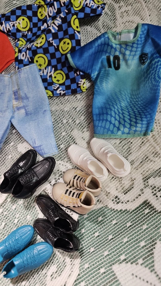 Ken Doll Clothes & Shoes Lot 18 Pieces + Shoes- No Tags – Casual & Beach Outfits - Image 3 of 4