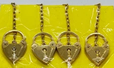 Job Lot 4 Gold Plated Padlocks For Bracelets