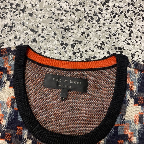 Rag & Bone Sweater Women's S Geometric Knit Crewneck Wool Blend - Picture 2 of 6