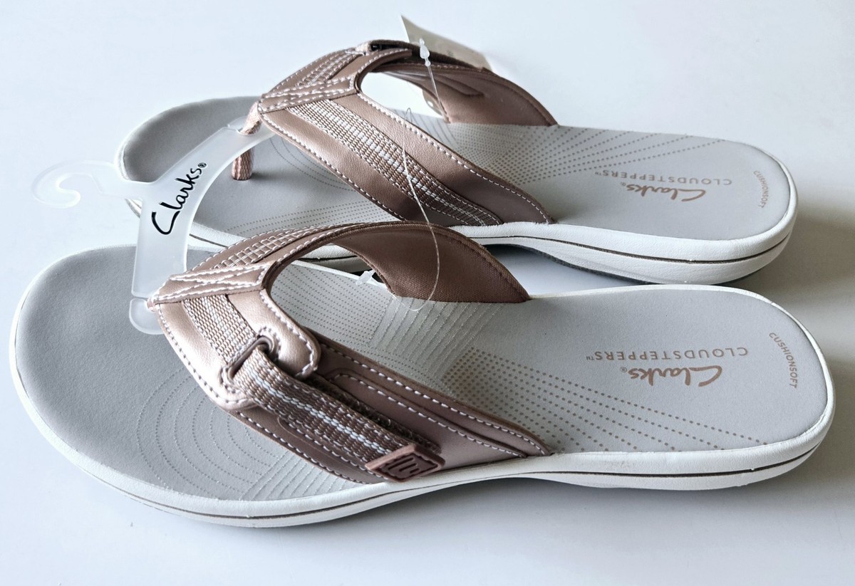 Clarks Cloudsteppers Brinkley Jazz Sandals Rose Gold Size US