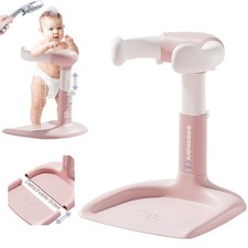 Pink Baby Shower Stand Adjustable Height Armrest Anti-Slip for Infants