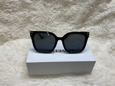 Womens Oversized Chain Arm Rectangle Designer Fashion Luxury Sunglasses 5-C