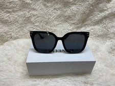 Womens Oversized Chain Arm Rectangle Designer Fashion Luxury Sunglasses 5-C