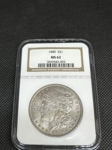 1880 Morgan Silver Dollar NGC MS62 Slightly Toned Both Sides Nice Coin!