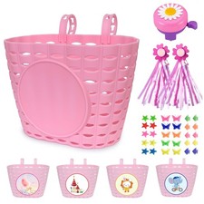 Girl's Bike Basket Kid Bicycle Accessories for Fun Rides and Storage