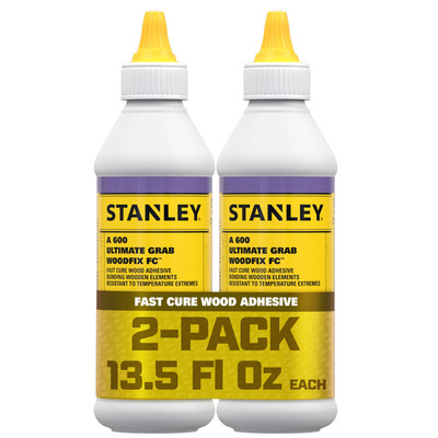 Stanley A600 Ultimate Grab Woodfix FC-Fast Cure Wood Glue (D4) 13.5 fl oz 2 Pk