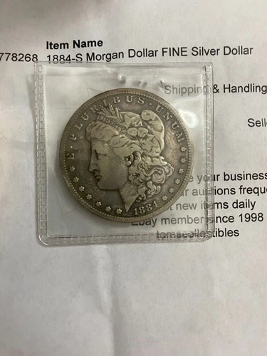 1884-S Morgan $1 – Fine Circulated – Better Semi-Key San Francisco Date