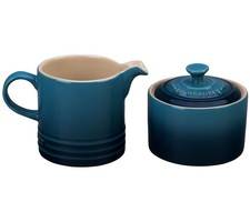 Le Creuset Signature Cream & Sugar Set Color: Deep Teal