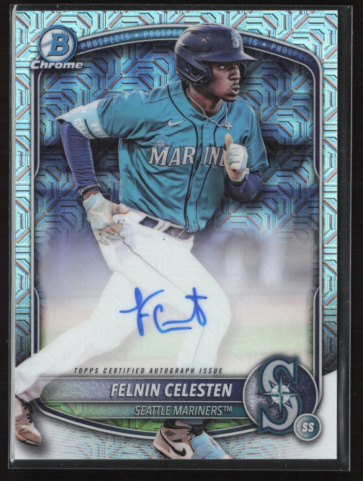 2025 BOWMAN FELNIN CELESTEN CHROME PROSPECT AUTO MEGA BOX REFRACTOR