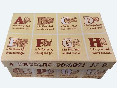 MCM Little Teacher J.C. Penney Co. Alphabet Shoe Box w Lid Animal Illustrations