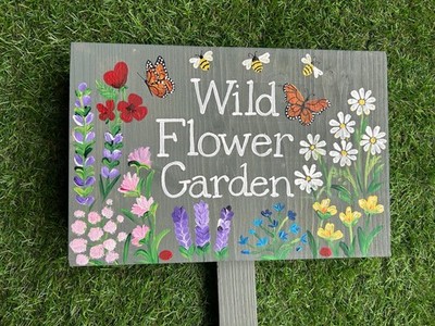 Personalised Wooden Garden Sign with Stake   Memorial Tribute Hand Painted