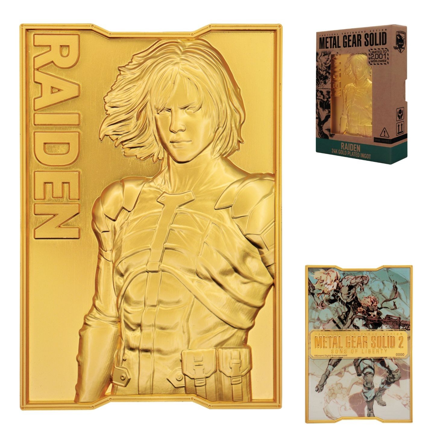 Metal Gear Solid 2 - 24k Gold Plated Limited Edition Raiden Collector's Ingot