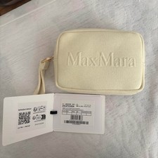 New Tag White Max Mara Cosmetic Bag With Black Pouch