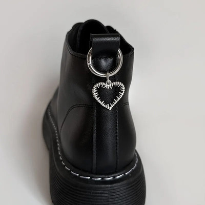2PCS Hollow Big Stars Hearts Pendant Martin Boots Shoes Buckles Decoration Metal