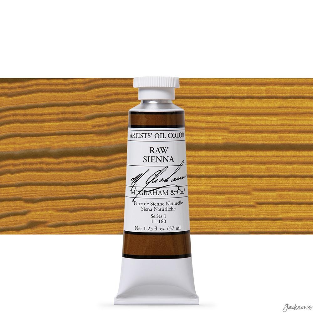 M. Graham Artists' Oil Paint Walnut Oil 37ml Tube Raw Sienna Colour